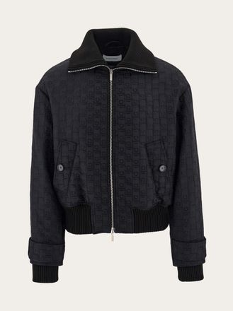 Ferragamo Men Blouson in Monogram nylon Black