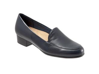 Trotters Monarch Womens Shoes French Navy Smooth Leather : 10.5 WW (EE)