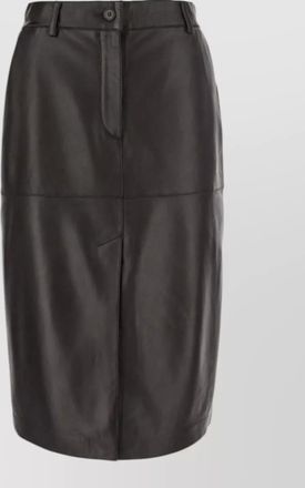 Parosh lamb leather knee-length pencil skirt