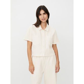 Masai MaIvonelle Cropped Shirt in Jet Stream at Nordstrom, Size Xx-Large
