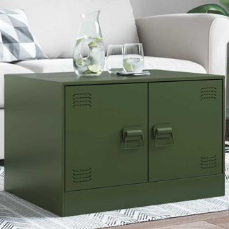 vidaXL Mesa De Centro Acero Verde Oliva 67x50x44 Cm Vidaxl