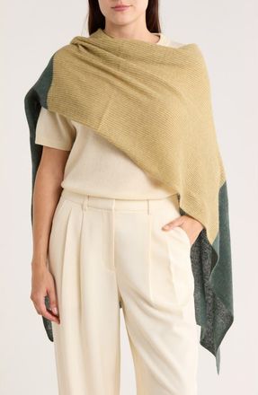 Portolano Cowl Neck Wool Blend Scarf in Verde/Mustard at Nordstrom Rack