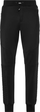 Philipp Plein Tracksuit Pants Biker Cut - Heren - Sweatpants - Zwart - L - Katoen - Broeken