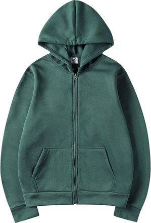 Generic Full Zip Hoodies for Men UK Autumn Fleece Jacket with Hood Long Sleeve Baggy Sports Jackets Plain Colour Zipper Casual Top Relaxed Fit Drawstring Hood