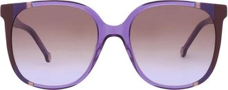 Carolina Herrera Brown Shaded Violet Square Ladies Sunglasses CH 0062/S 0E53/QR 57