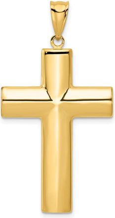 Diamond2Deal 14k Yellow Gold Hollow Cross Pendant