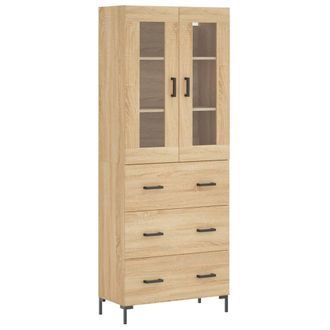 vidaXL Vidaxl - Aparador Alto Madera Contrachapada Color Roble 69,5x34x180 Cm