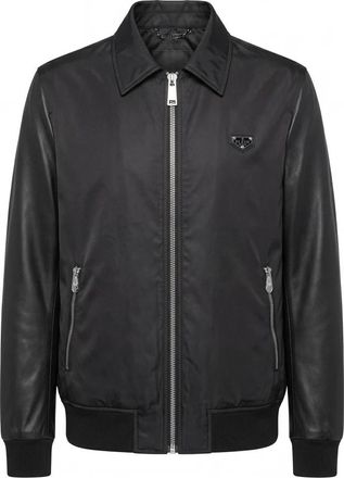 Philipp Plein Nylon Coster Bomberjack - Heren - Zomerjassen - Zwart - XL - Nylon - Jassen