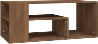vidaXL Mesa de centro madera contrachapada roble marrón 100x50x40 cm Vidaxl
