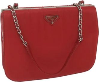 Prada Pre-owned Shoulder Bags, female, Red, Size: ONE SIZE Pre-owned Vintage Nylon Shoulder Bag