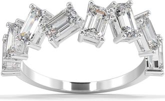 Pompeii3 2 1/2Ct Emerald Cut Moissanite Wedding Ring in 10k White, Yellow, or Rose Gold