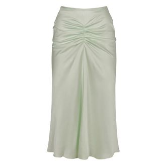 Victoria Beckham Crepe Midi Rok - Dames - Midirokken - Groen - XS - Rokken