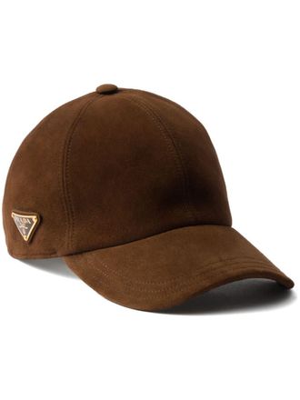 Prada suede baseball cap - women - Cotton/Suede - M - Brown