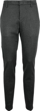 Dondup Black Gaubert Herringbone Viscose-Blend Trousers