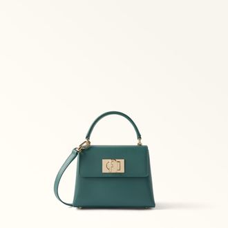 Furla 1927 Borsa A Mano Mini Edera Green Verde Pelle Stampata Donna
