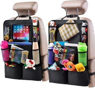 OEM Organizador Para El Asiento Trasero Del Coche, Alfombrilla Protectora Con Soporte Para Tablet Con Pantalla T&aacute;ctil, Accesorios De Viaje Con 9 Bolsillos