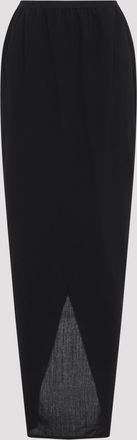 Rick Owens Womens Soft Pillar Long Skirt - Black Wool - Size EU 36 (Womens)