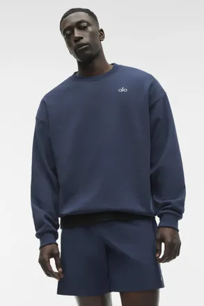 Alo | Accolade Crewneck Neck Pullover Top in Navy, Size: Medium