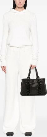 Ferragamo 2000-2025 leren Gancini gevlochten shopper - Zwart