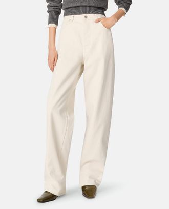 Bottega Veneta White Colored Turned Up Jeans