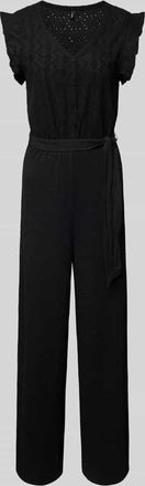 Only Regular Fit Jumpsuit mit Lochstickerei Modell LELISA in Black, Gr&ouml;&szlig;e XL