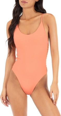 Hurley Strappy One-Piece Swimsuit in Coral at Nordstrom, Size X-Large