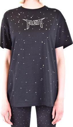 Philipp Plein Relaxed Fit Black T-Shirt With Glass Accents