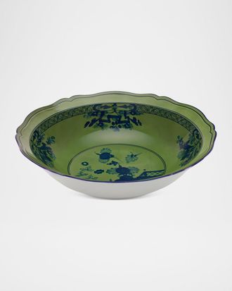 Ginori 1735 Oriente Italiano Malachite Deep Round Serving Bowl