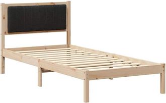 vidaXL Bed Frame with Upholstered Headboard Black 90 x 200 cm vidaXL