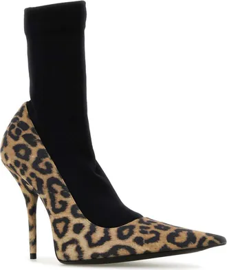 Balenciaga Womens Avenue Sock Heel Multicolor Suede