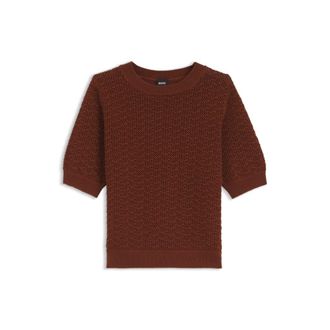 BOSS Cotton sweater with micro-lace structure