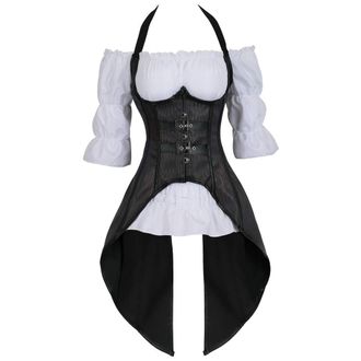 Grebrafan Steampunk Corsets Bustiers Skirt Blouse Set 2 piece Corset Outfits for Women (UK(24-26) 7XL, black)
