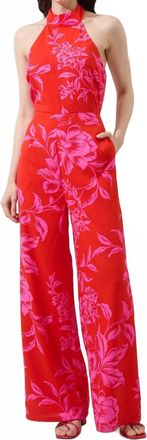 Sugarlips The After Hours Bloom Jumpsuit In Red Pink Combo