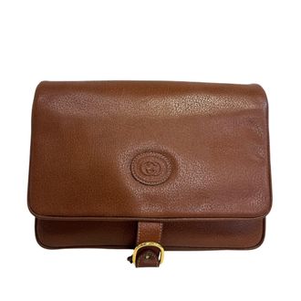 Gucci Brown Leather Clutch Bag Pouch (Pre-Owned)