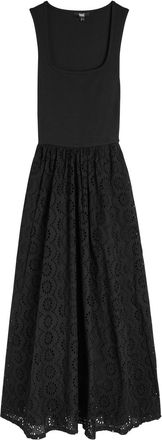 Paige Morel Broderie-anglaise Cotton Maxi Dress - Black - XS (UK6 / XS)