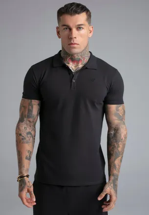 Siksilk Mens Black Polo T-Shirt XXL