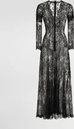 Dolce & Gabbana Chantilly Lace Dress - Woman Dresses Black 36