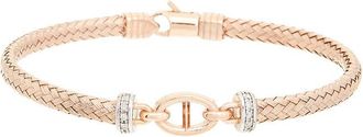 Meshmerise 0.10 Ct. Tw. Diamond 18K Rose Gold Over Silver Bangle Bracelet