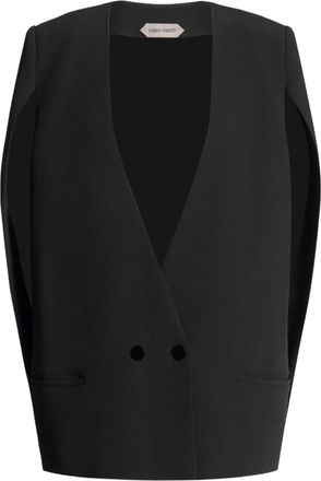 Alberta Ferretti Black Structured Sleeveless Viscose Jacket