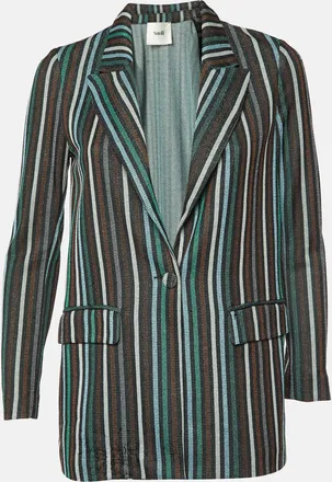 Suoli Metallic Lurex Knit Single Breasted Blazer