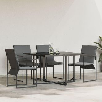 Berkfield Home Garden Chairs with Cushions 4 pcs Black Textilene