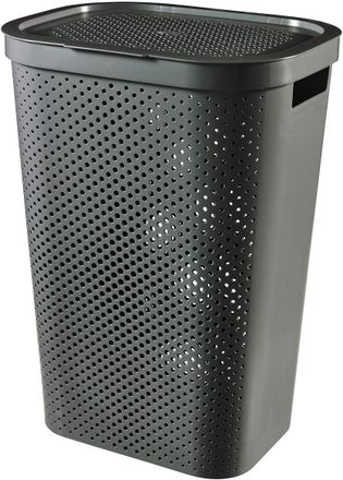 OEM Cesto De Ropa Infinity De 60 L - Cesto Para Ropa Sucia Con Tapa - Buena Ventilaci&oacute;n - Asas Ergon&oacute;micas - Para Ba&ntilde;o O Lavadero - 100 % Reciclado - 43,7