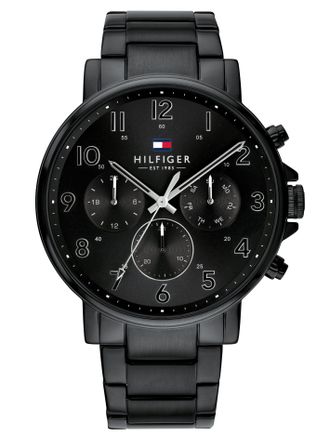 Tommy Hilfiger Mens Men Watch 1710383 - Black material_Stainless_Steel - One Size