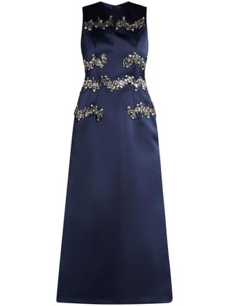 Dice Kayek Jurk verfraaid met stras - Blauw