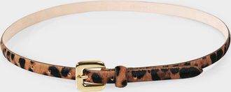 D&eacute;hanche Mara Leopard-Print Calf Hair Belt