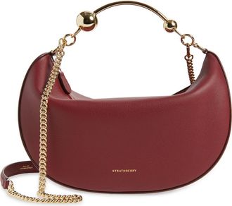 Strathberry Crescent Moon Leather Shoulder Bag in Oxblood at Nordstrom