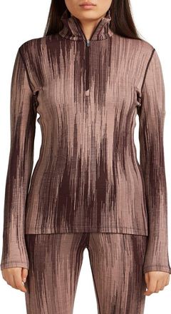 Icebreaker Merino Wool 260 Vertex Half Zip Top in Java/pink/summit/blush at Nordstrom, Size X-Small