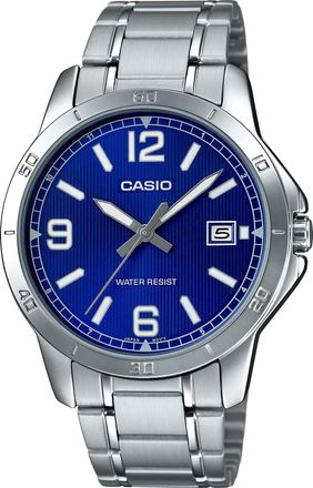 Casio Mens Blue Dial Analog Watch with Stainless Steel Bracelet - MTP-V004D-2BUDF