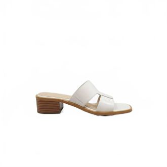Wonders Womens Heeled Leather Sandal In Off White Patent