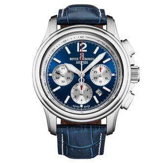 Revue Thommen Air Speed Chronograph Automatic Blue Dial Mens Watch 16041.6335